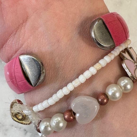 Pink Cuff Watch With Wide Metal Frame - Picture 5 of 11